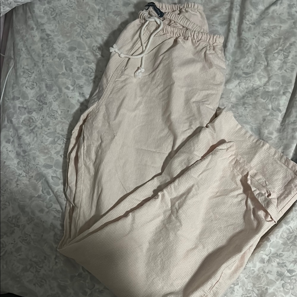 Brandy Melville Pink Striped Linen Pants - Picture 4 of 6